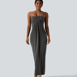 Halter Tie Back Maxi Dress with Pockets by HALARA / NEW (Never Worn) w/ TAGS